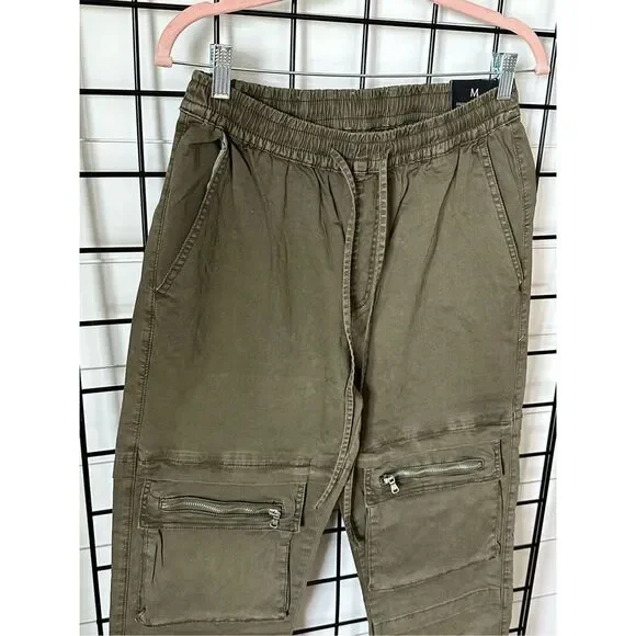 American Bazi Olive Green Cargo Twill Joggers sz medium NWT‎ - Picture 3 of 10